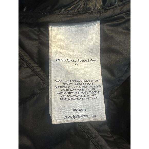 *Read* Fjallraven Abisko Padded Vest Lightweight Zip Puffer Black Women's Medium - Picture 6 of 14